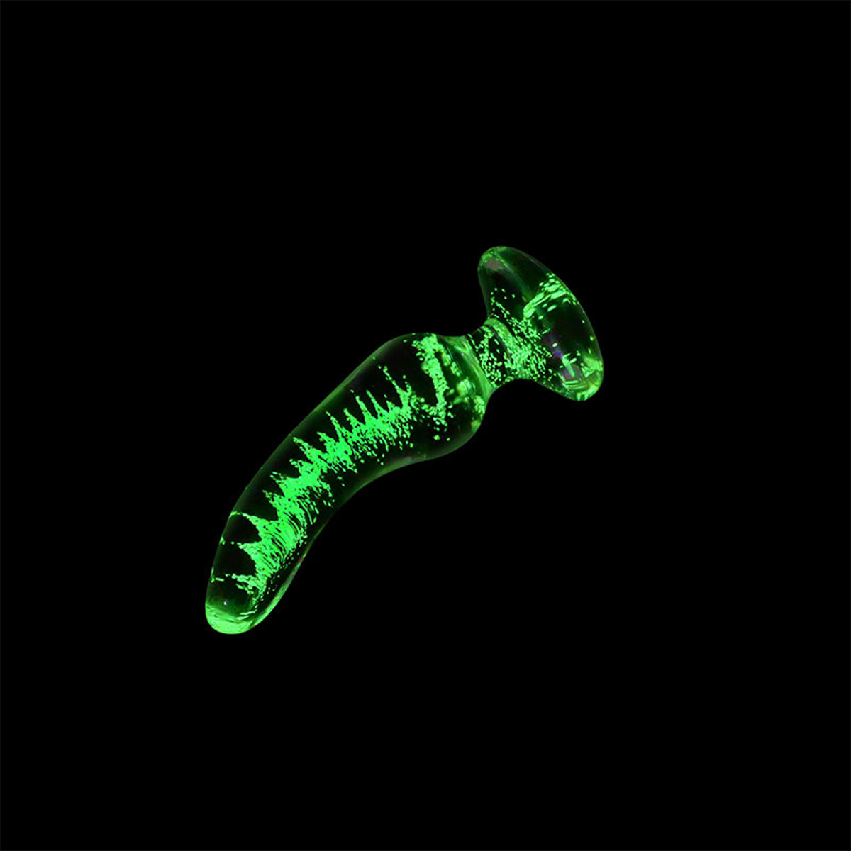 Plug Anal em Vidro Resistente com Curvatura que Brilha no Escuro - 3R Import | 7,5 x 2,5 cm - 7