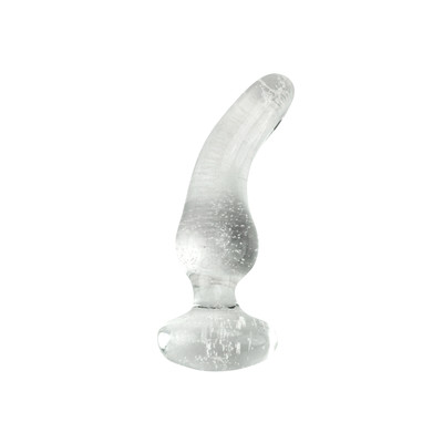 Foto 2 do produto Plug Anal em Vidro Resistente com Curvatura que Brilha no Escuro - 3R Import | 7,5 x 2,5 cm