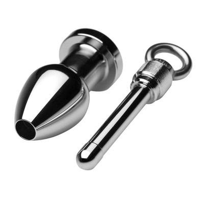 Foto 3 do produto Plug Anal de Metal com Trava Removível - 11,5 x 3,5 cm