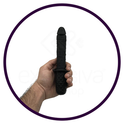 Foto 4 do produto Plunger Vibrating Butt Plug - Vibrador Bastão em Forma de Pênis Realístico com 10 Modos de Vibração e Controle Remoto - 13 x 2,8 cm