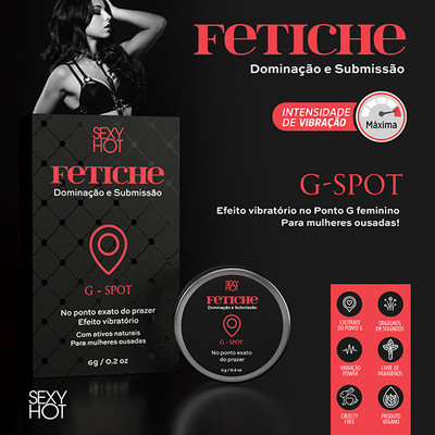 Foto 4 do produto Pomada Excitante Feminino com Efeito Vibratório - Fetiche G-Spot | 6g