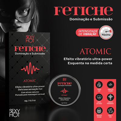 Foto 3 do produto Pomada Excitante Unissex com Efeito Vibratório Ultra-Power - Sex Hot Fetiche Atomic | 6 Gramas