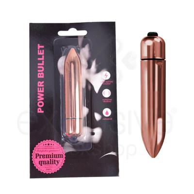 Foto 1 do produto Power Bullet - Cápsula Vibratória com 7 Modos de Vibração - 9,5 x 2,1 cm | Cor: Rosé Gold