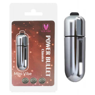 Cápsula Vibratória Metálica com Única Vibração e Resistente à Água - Power Bullet Mini Vibe | 5,5 x 1,5 cm | Disponível em 4 Cores