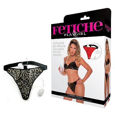 Calcinha em Vinil com Vibrador Bullet - Fetiche PlayGirl Power Panty | Disponível em 3 Cores - 1