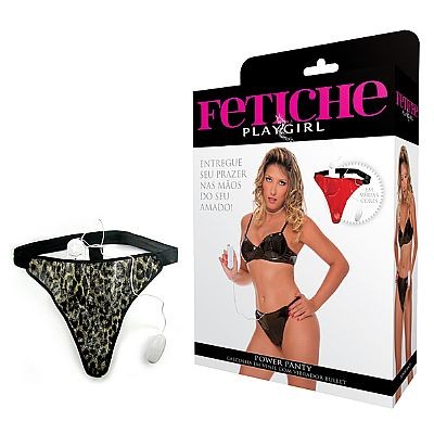 Calcinha em Vinil com Vibrador Bullet - Fetiche PlayGirl Power Panty | Disponível em 3 Cores