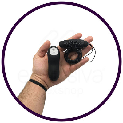 Anel Peniano em Silicone com Cápsula Vibratória e 19 Modos de Vibração com Controle Remoto sem Fio Power - Ring Remote Control
