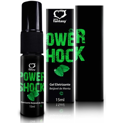 Foto 1 do produto Power Shock - Vibrador Líquido Beijável - 15 ml | Sabor: Menta