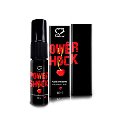 Foto 1 do produto Power Shock - Vibrador Líquido Beijável - 15 ml | Sabor: Cereja