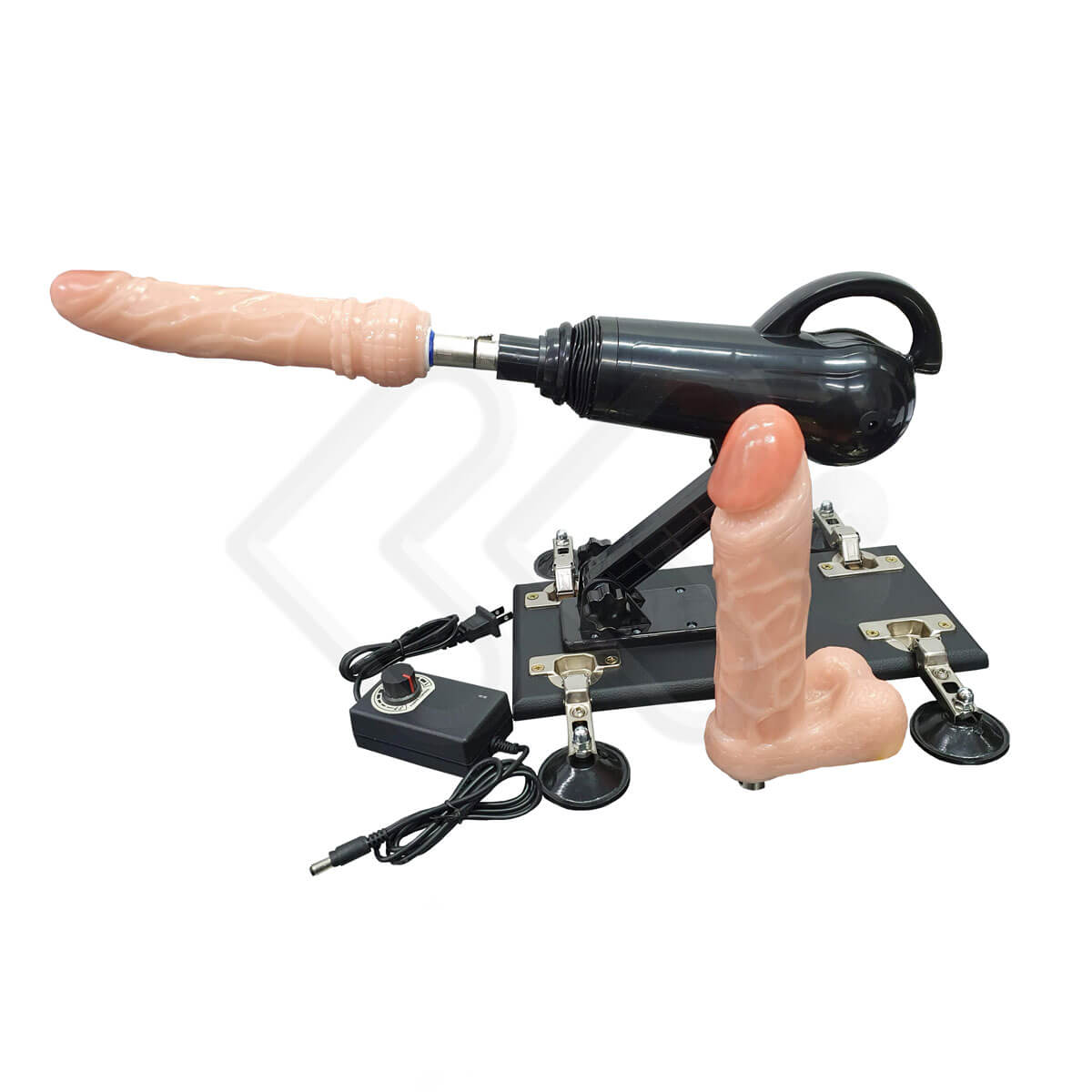 Máquina do Sexo com 2 Próteses Penianas em Silicone e 2 Plugs em Jelly - Powerful Driving II | Disponível em 2 Cores - 2