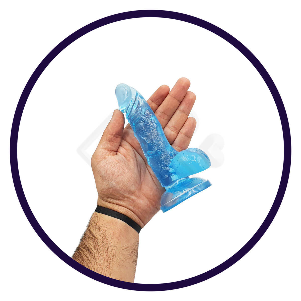 Prótese Peniana Translúcida com Escroto e Base em Ventosa - Powerful Suction Base | 10,3 x 2,9 cm - 5