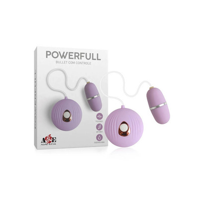 Bullet em Silicone com 7 Modos de Velocidades e Controle Remoto Com Fio - Powerfull Adão e Eva | 5,3 x 2,5 cm
