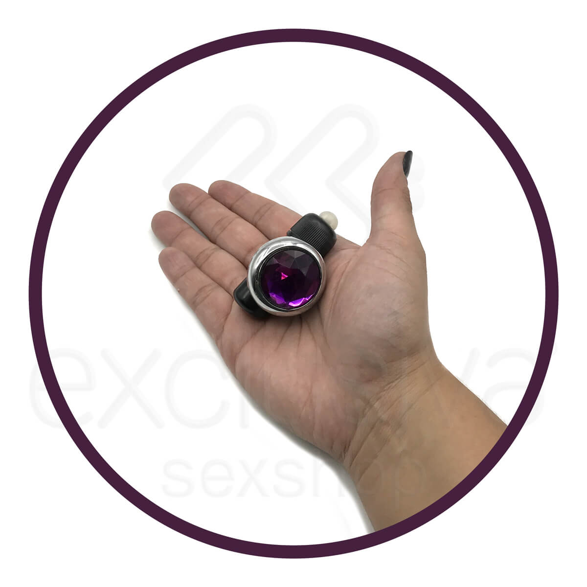 Precious Gem Panty Pal - Mini Bullet Vibratório com Ímã para Acoplar na Calcinha | Cor: Roxo - 4
