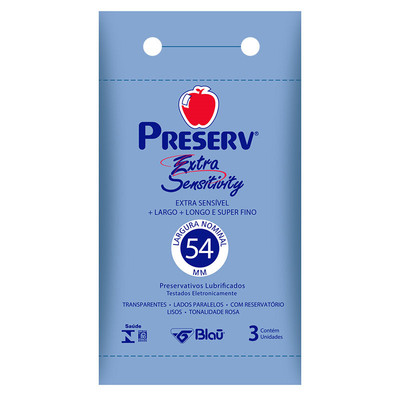 Preservativo Extra Fino - Preserv Extra Sensitivity - 3 Unidades