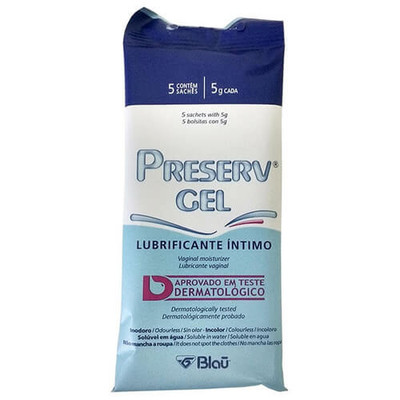 Lubrificante à Base De Água para Preservativos - Preserv Gel - 5 Saches com 5 gramas