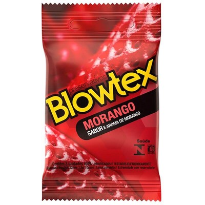 Blowtex Morango - Preservativo com Sabor - 3 Unidades