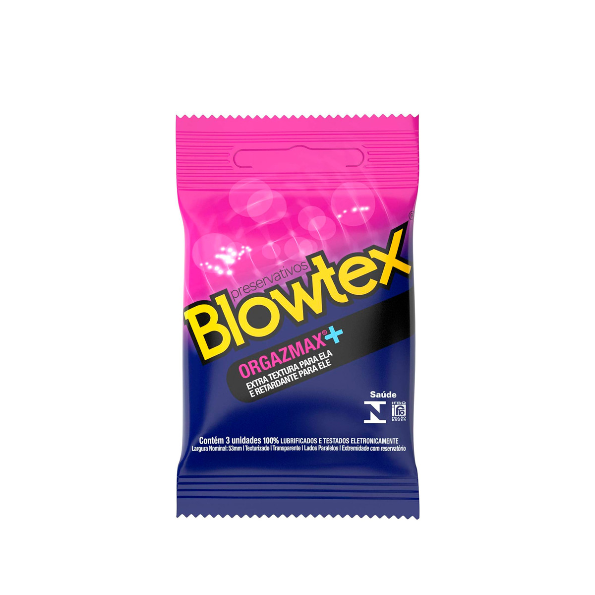Preservativo com Textura Estimulante e Gel Retardante de Ejaculação - Blowtex Orgazmax+ - 2