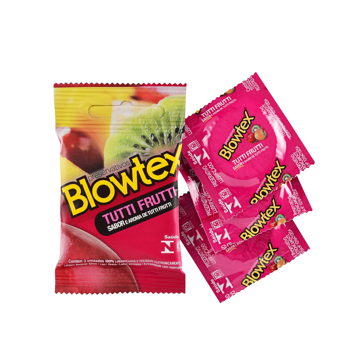Preservativo com Sabor e Aroma de Tutti Frutti - Blowtex | 3 Unidades - 2
