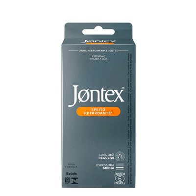 Preservativo com Efeito Retardante e Espessura Média - Jontex Linha Performance | 6 Unidades