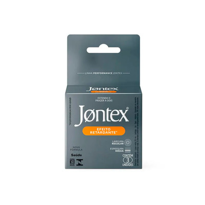 Preservativo com Espessura Média e Efeito Retardante - Jontex Linha Performance | 3 Unidades