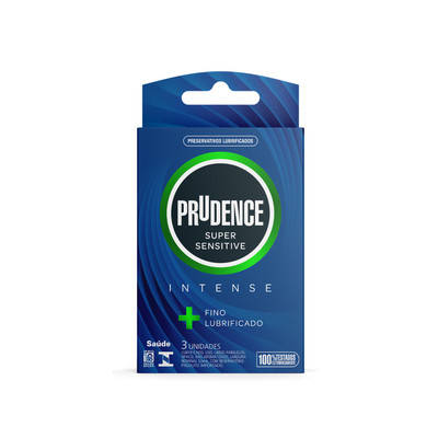 Preservativo Extra Fino com Mais Lubrificação - Prudence Super Sensitive Intense | 3 Unidades