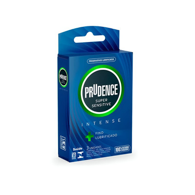 Preservativo Extra Fino com Mais Lubrificação - Prudence Super Sensitive Intense | 3 Unidades