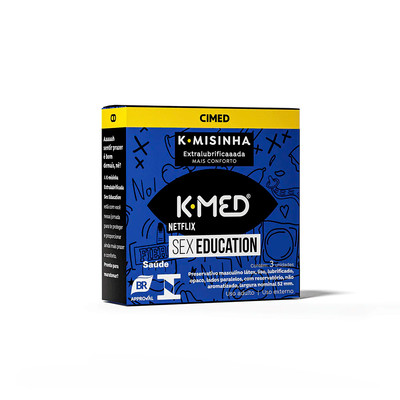 Preservativo Extra Lubrificado - K-Med Edição Sex Education K.Misinha | 3 unidades
