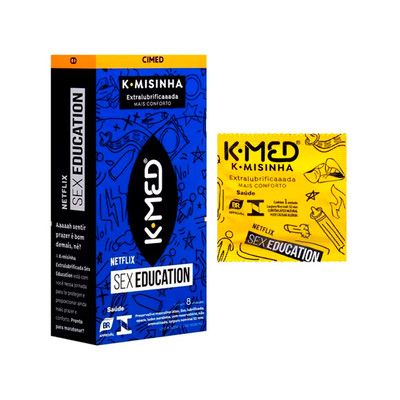 Preservativo Extra Lubrificado - K-Med Edição Sex Education K.Misinha | 8 unidades