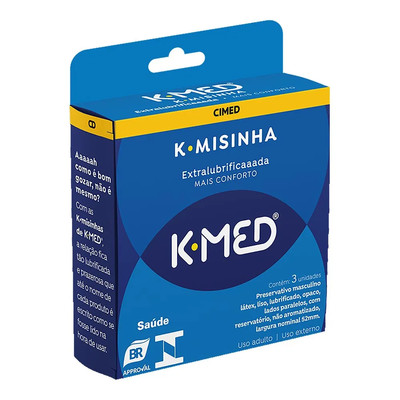 Preservativo Extra Lubrificado - K-Med K.misinha Mais Conforto | 3 unidades