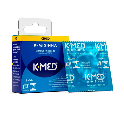 Preservativo Extra Lubrificado - K-Med K.misinha Mais Conforto | 3 unidades