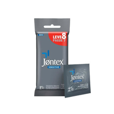 Foto 1 do produto Preservativo Lubrificado Extra Fino que Proporciona a Sensação de Não Estar Usando Nada - Jontex Sensitive | Leve 8 pague 7