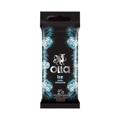Preservativo Masculino com Efeito Refrescante - Olla Ice - 6 Unidades