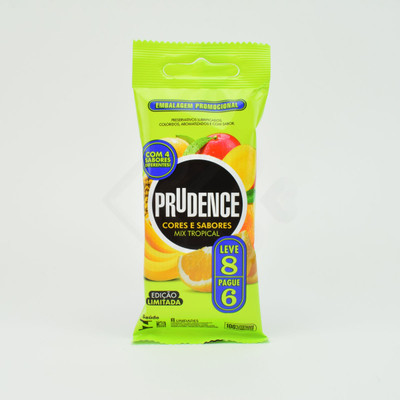 Preservativo Mix Tropical Cores e Sabores - Prudence | 8 Unidades