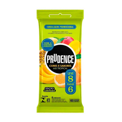 Preservativo Mix Tropical Cores e Sabores - Prudence | 8 Unidades