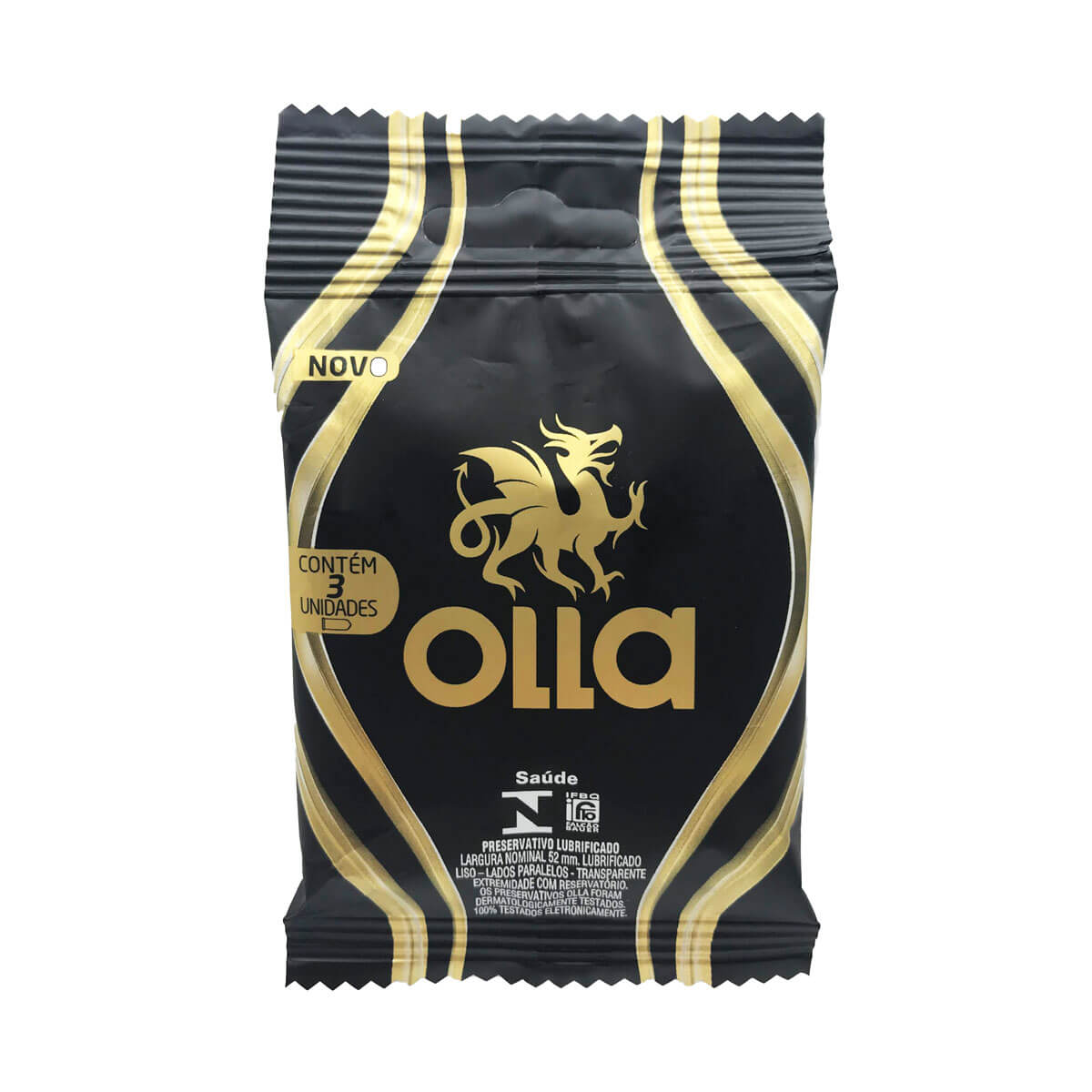 Preservativo Lubrificado - Olla - 3 Unidades - 1