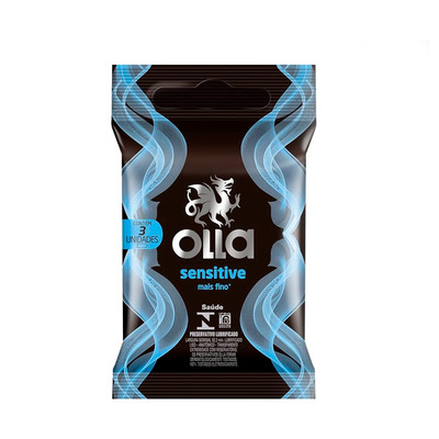 Preservativo Fino que Proporciona a Sensação de Usar Nada - Olla Sensitive| 3 Unidades
