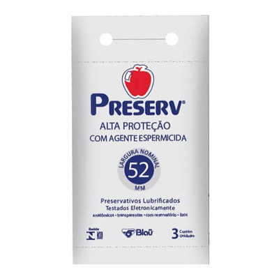 Preserv Alta Proteção - Preservativo com Agente Espermicida - 3 Unidades