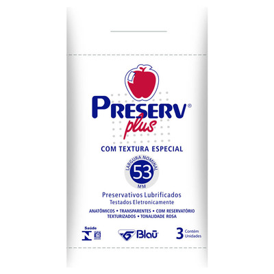Preservativo com Textura Estimulante - Preserv Plus - 3 Unidades