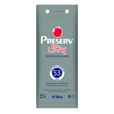 Preserv Pro Long - Preservativo com Efeito Retardante - 6 Unidades