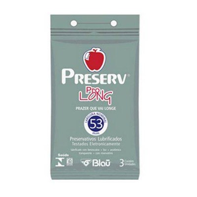 Preserv Pro Long - Preservativo Prolongador de Ereção - 3 Unidades