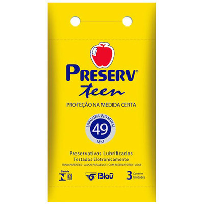 Foto 1 do produto Preserv Teen - Preservativo Focado para o Público Jovem com Diâmetro Menor - 3 Unidades