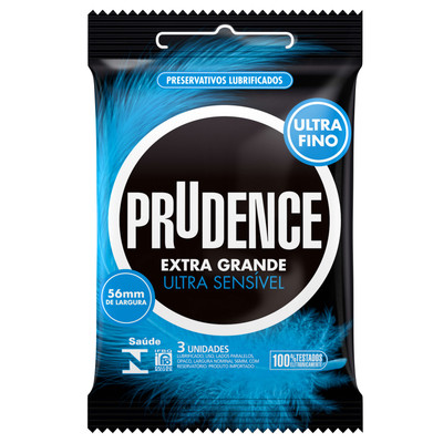 Foto 1 do produto Preservativo Ultra Sensível - Prudence Extra Grande - 3 Unidades