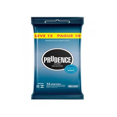 Preservativo com Sensação de Não Usar Nada - Prudence Super Sensitive | 12 Unidades
