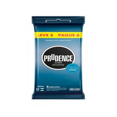 Preservativo com Sensação de Não Usar Nada - Prudence Super Sensitive | 8 Unidades