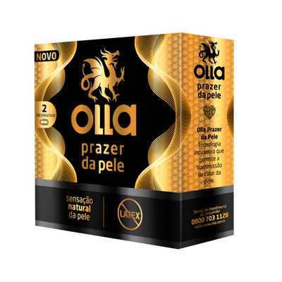 Foto 1 do produto Preservativo Com Sensação Natural da Pele e Sem Látex - Olla Prazer da Pele | 2 Unidades