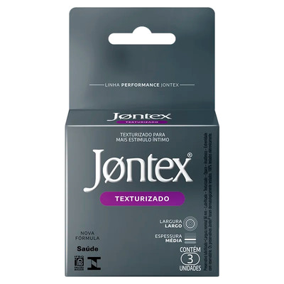 Foto 1 do produto Preservativo Texturizado com Espessura Média - Jontex Linha Performance | 3 Unidades