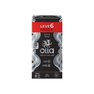 Preservativo Ultra Fino - Olla Máxima Sensação | Leve 6 Pague 4