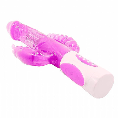 Foto 2 do produto Vibrador Rotativo Triplo com 12 Modos de Vibração em Silicone - Pretty Bunny  | 12 x 2,8 cm | Disponível em 2 Cores