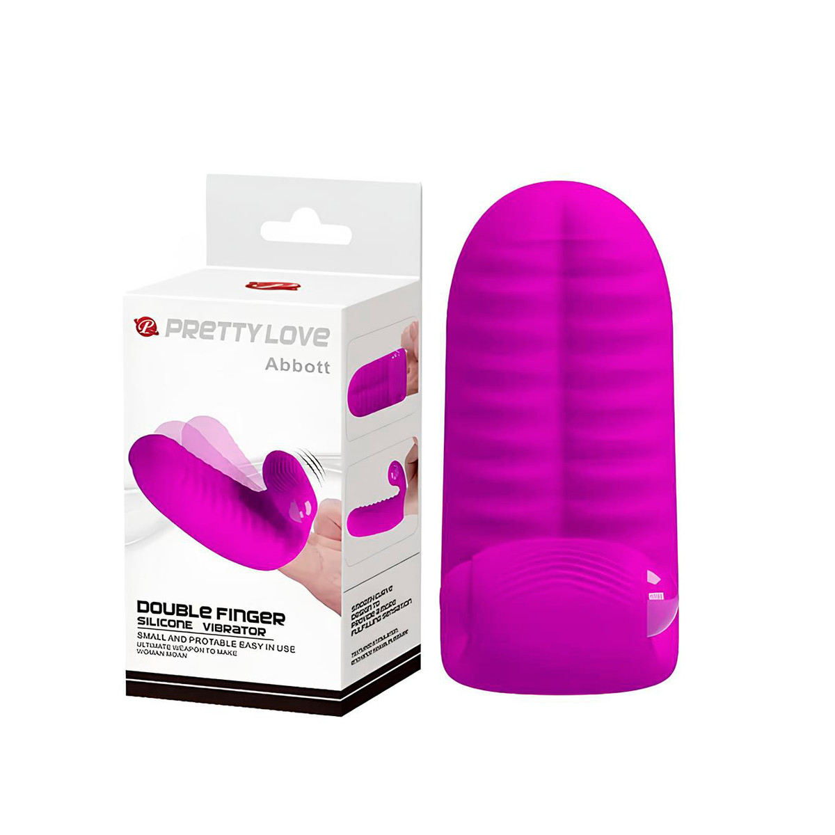 Capa Para Dedo em Silicone com Textura Estimuladora e Vibração Potente - Pretty Love Abbott | 8,5 x 3,8 cm | Disponível em 2 Cores - 6