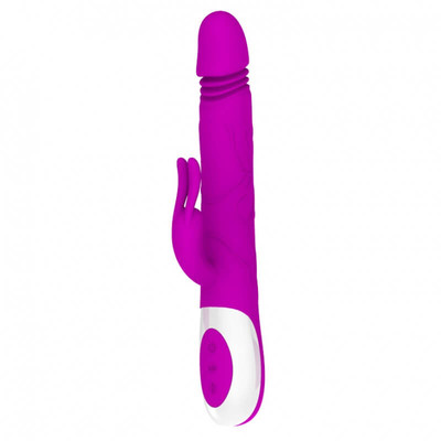 Foto 2 do produto Vibrador Rabbit Recarregável com 12 Modos de Vibração, Função Vai Vem e Esferas Estimuladoras  - Pretty Love Adrian | 16,5 x 3,3 cm